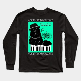 Cool Cats of Jazz-black cat Long Sleeve T-Shirt